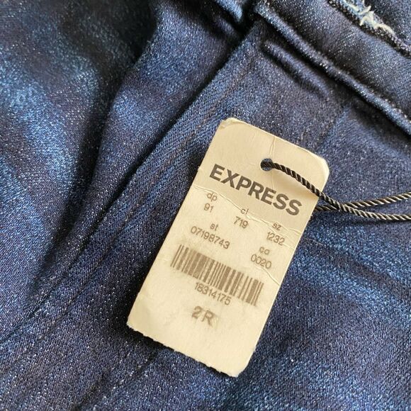 Express Legging High Rise Jeans Stretch Dark Wash Womens Size 2R - Picture 7 of 9